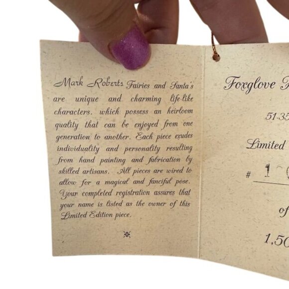 Mark Roberts 2002 Limited Edition Fairy Figurine With Glitter Flowers & Certific - Picture 8 of 15